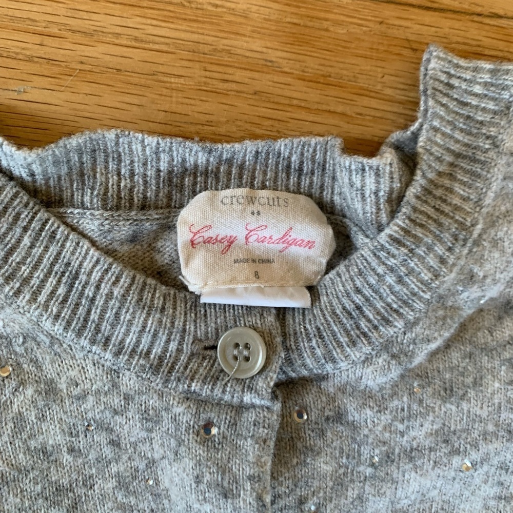 Crew cuts sparkles Casey wool cardigan